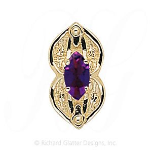 GS393 AMY - 14 Karat Gold Amethyst Slide 